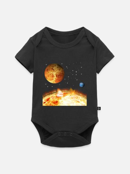 Weltraum - Baby Premium Kurzarmbody - Schwarz
