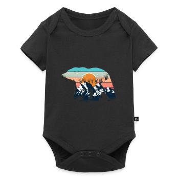 Mountains bear hiking nature mountaineering - Baby Premium short-sleeve bodysuit - black - Front