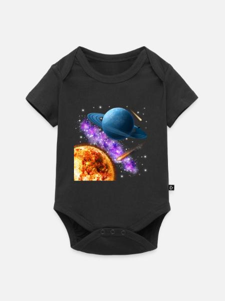 Weltraum - Baby Premium Kurzarmbody - Schwarz