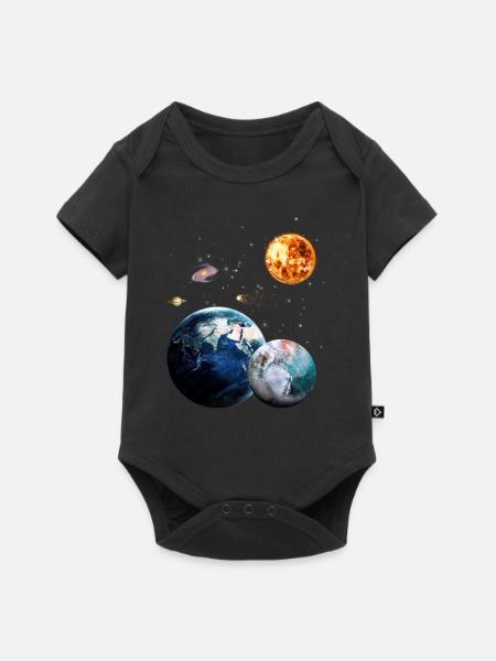 Weltraum - Baby Premium Kurzarmbody - Schwarz
