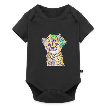cheetah - Baby Premium short-sleeve bodysuit - black - Front