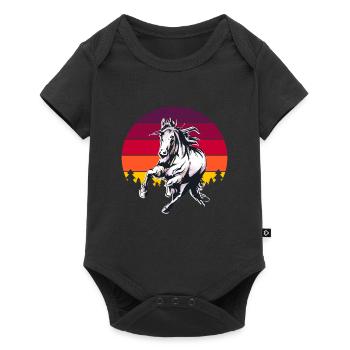 Joli étalon équitation chemise cheval - Body à manches courtes Premium Bébé - noir - Devant