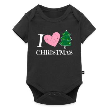 I Love Christmas - Xmas X-Mas gift idea heart - Baby Premium short-sleeve bodysuit - black - Front