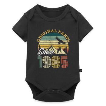 35e anniversaire vintage depuis 1985 cadeau rétro - Body à manches courtes Premium Bébé - noir - Devant