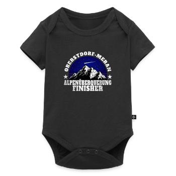 Alpenüberquerung E5 Oberstdorf Meran Alpen Berge - Baby Premium Kurzarmbody - Schwarz - Vorne