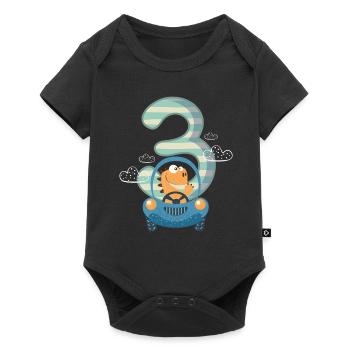 3ème cadeau d'anniversaire dinosaure dinosaure garçon - Body à manches courtes Premium Bébé - noir - Devant