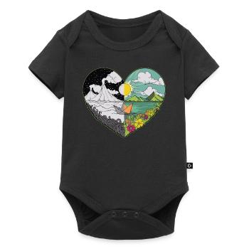 Day night heart volcano Stylishly creative - Baby Premium short-sleeve bodysuit - black - Front