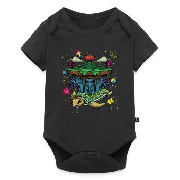 Pilz Schildkröte Heißluftbalon Elefant - Baby Premium Kurzarmbody - Schwarz - Vorne