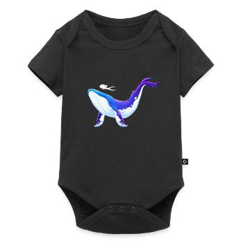 Blue whale and diver design - Baby Premium short-sleeve bodysuit - black - Front