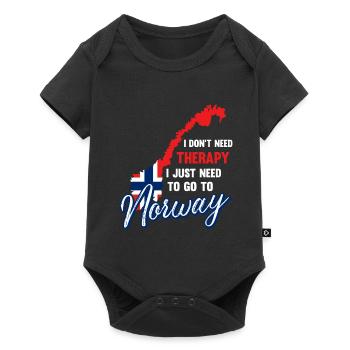Norway therapy Scandinavia saying gift - Baby Premium short-sleeve bodysuit - black - Front