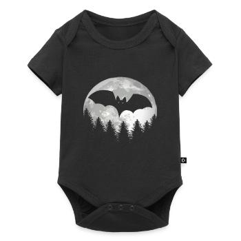 Chauve-souris drôle pleine lune Halloween - Body à manches courtes Premium Bébé - noir - Devant