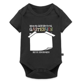 40. Geburtstag Gästebuch Gästeliste Geschenk - Baby Premium Kurzarmbody - Schwarz - Vorne