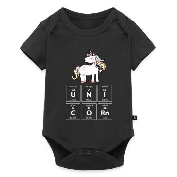 Einhorn Chemie Unicorn Regenbogen Geschenk - Baby Premium Kurzarmbody - Schwarz - Vorne