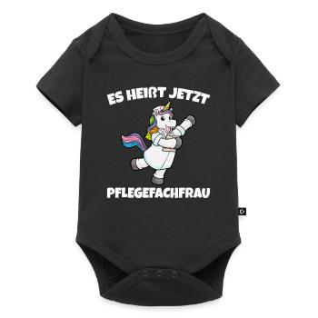 Altenpflege Krankenpflege Pflegekraft Einhorn - Baby Premium Kurzarmbody - Schwarz - Vorne
