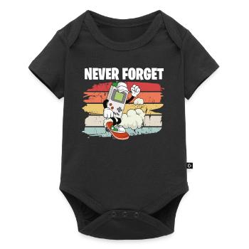 Fête rétro vintage n'oublie jamais les années 80 90 - Body à manches courtes Premium Bébé - noir - Devant