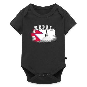 Népal Drapeau de Katmandou Asie - Body à manches courtes Premium Bébé - noir - Devant