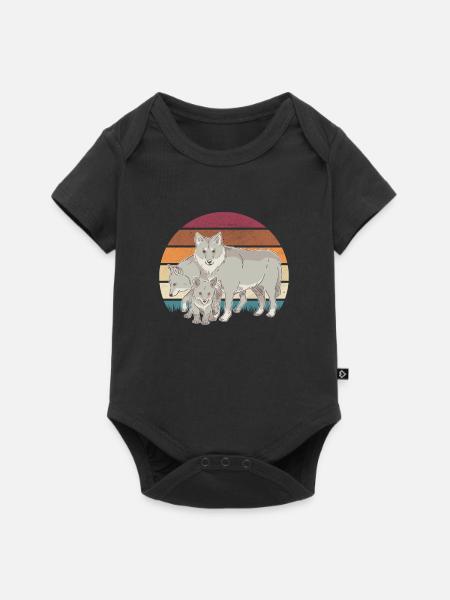 Meute de loups loups loup - Body à manches courtes Premium Bébé - noir