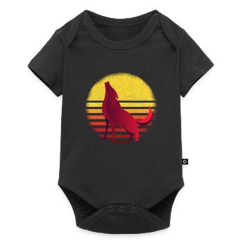 Wolf Wölfe Heulen - Baby Premium Kurzarmbody - Schwarz - Vorne