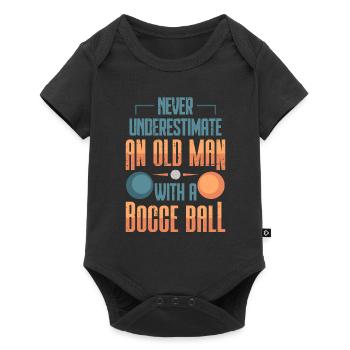 Old Man Bocce Player Funny Sport Oldies Gift - Baby Premium short-sleeve bodysuit - black - Front