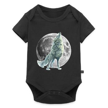 wolf - Baby Premium short-sleeve bodysuit - black - Front