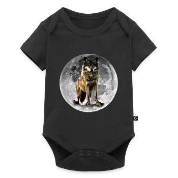 wolf - Baby Premium short-sleeve bodysuit - black - Front