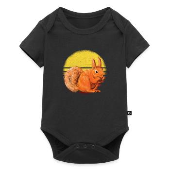 Écureuil disant - Body à manches courtes Premium Bébé - noir - Devant