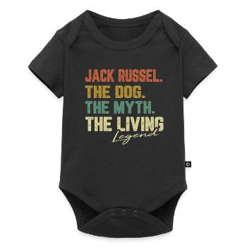Jack Russel Hund Terrier Mythos Legende Geschenk - Baby Premium Kurzarmbody - Schwarz - Vorne