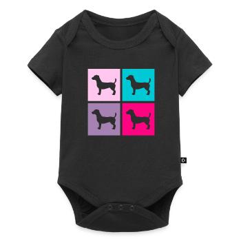 Cadeau rétro Jack Russel Dog Terrier - Body à manches courtes Premium Bébé - noir - Devant