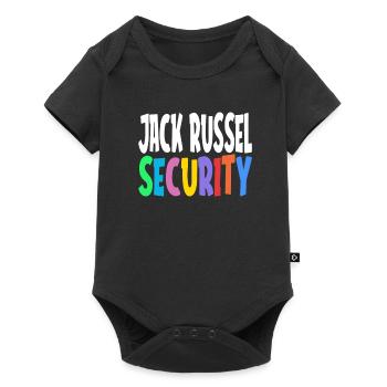 Chien de service de sécurité Jack Russel disant cadeau - Body à manches courtes Premium Bébé - noir - Devant