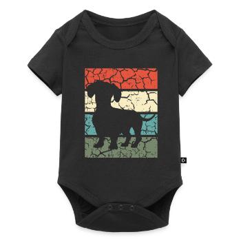 Teckel Chien Amant Chien Teckel Rétro Cadeau - Body à manches courtes Premium Bébé - noir - Devant