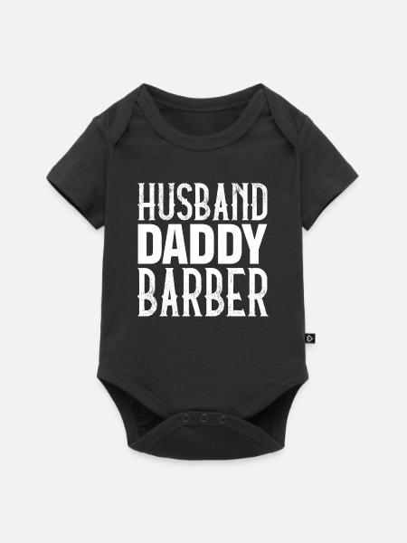 Husband Daddy Barber - Baby Premium Kurzarmbody - Schwarz