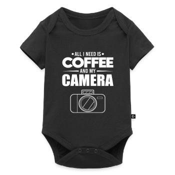 Photographer Coffee Lover Photography Camera Gift - Baby Premium short-sleeve bodysuit - black - Front