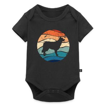 Border Collie chien élevage chien chien rétro cadeau - Body à manches courtes Premium Bébé - noir - Devant