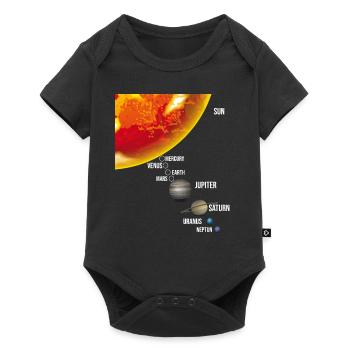 Notre système solaire planet ratio de taille - Body à manches courtes Premium Bébé - noir - Devant