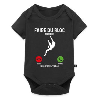 Faire du bloc Idée cadeau murale d'escalade - Baby Premium short-sleeve bodysuit - black - Front