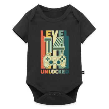 Cadeau de jeu du 14e anniversaire débloqué de niveau 14 - Body à manches courtes Premium Bébé - noir - Devant