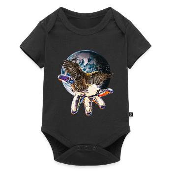 Adler - Baby Premium Kurzarmbody - Schwarz - Vorne
