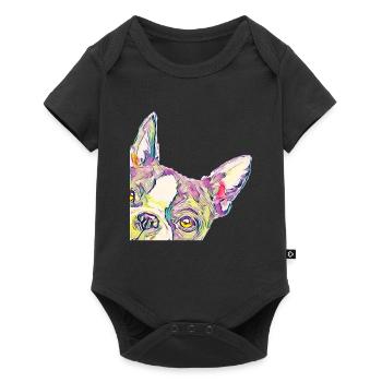 Bulldogge - Baby Premium Kurzarmbody - Schwarz - Vorne