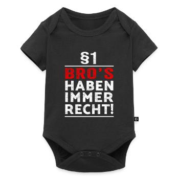 §1 Bro´s haben immer Recht witzige Geschenkidee - Baby Premium Kurzarmbody - Schwarz - Vorne