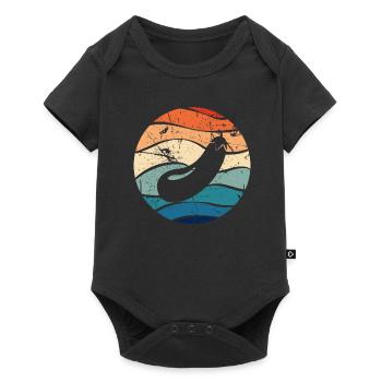 Aubergine Gemüse Vegetarier Veganer Retro Geschenk - Baby Premium Kurzarmbody - Schwarz - Vorne