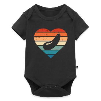 Aubergine Gemüse Vegetarier Veganer Retro Geschenk - Baby Premium Kurzarmbody - Schwarz - Vorne