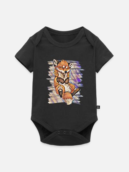 Fuchs - Baby Premium Kurzarmbody - Schwarz