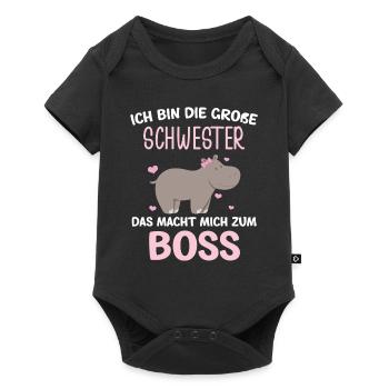 Ich Bin Die Große Schwester Boss Dab Nielpferd - Baby Premium Kurzarmbody - Schwarz - Vorne
