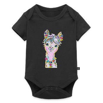 Lama - Baby Premium short-sleeve bodysuit - black - Front