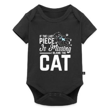 Puzzle letztes Stück fehlt Blame die Katze - Baby Premium Kurzarmbody - Schwarz - Vorne