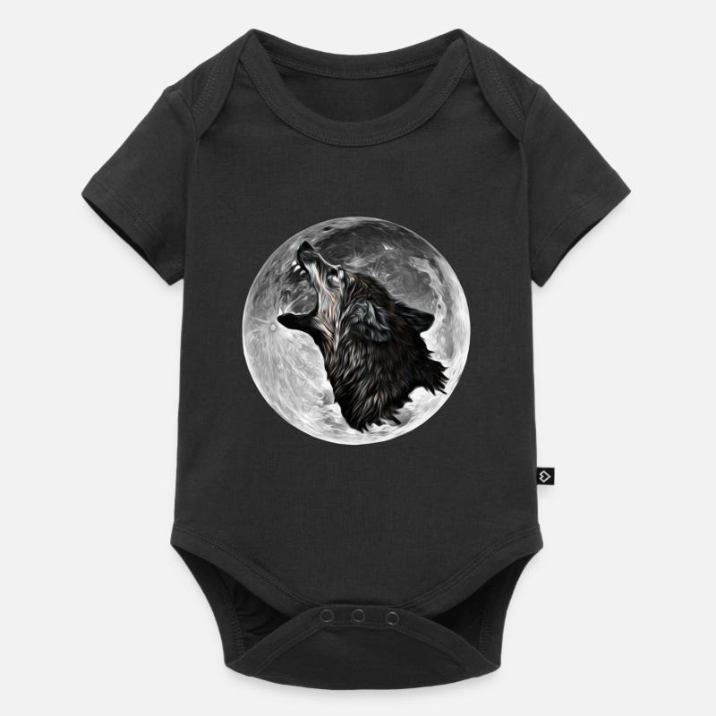 Wolf - Baby Premium Kurzarmbody - Schwarz