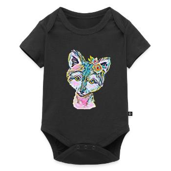 Wolf baby - Baby Premium short-sleeve bodysuit - black - Front