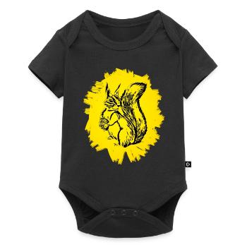 Écureuils - Body à manches courtes Premium Bébé - noir - Devant