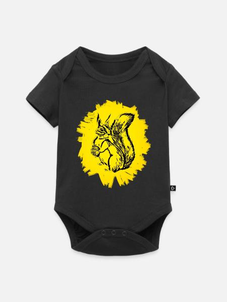 Eichhörnchen - Baby Premium Kurzarmbody - Schwarz