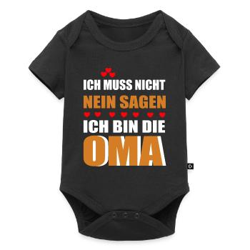 Ich bin die Oma - Baby Premium Kurzarmbody - Schwarz - Vorne